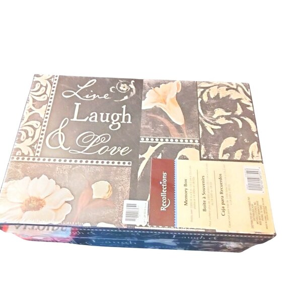 Recollections Live Laugh Love Memory Box Photo Storage Jo Moulton Sagebrush New - Picture 2 of 14
